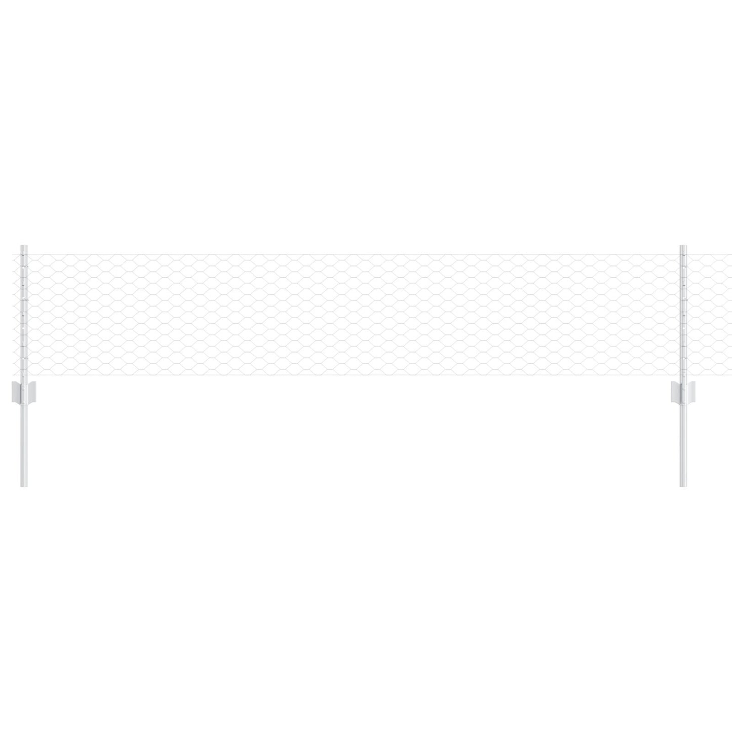 Hekpalen 5 Stuks U-Channel 40 Cm Gegalvaniseerd Staal,  Hexagonaal Hek 0.4X10 M Gegalvaniseerd Staal