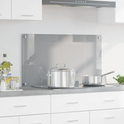 Keuken spatscherm 90x50 cm gehard glas lichtgrijs