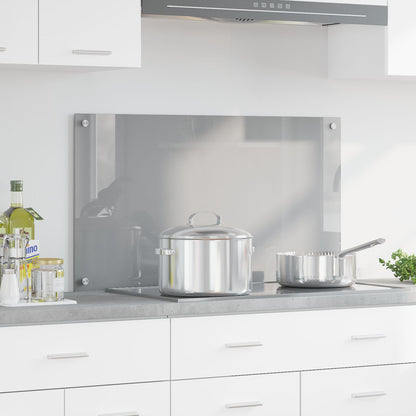 Keuken Achterwand 90X50X0,6 Cm Gehard Glas Lichtgrijs 90 x 50 cm