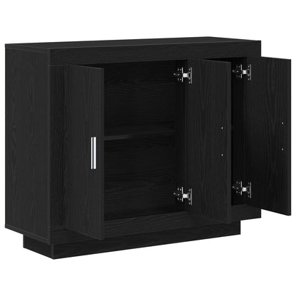 Sideboard 92X35X75 Cm Engineered Wood Zwart eiken