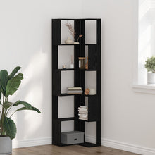 Hoekboekenkast 5-Tier Zwarte Eik 50X50X179 Cm Bewerkt Hout Zwarte eiken