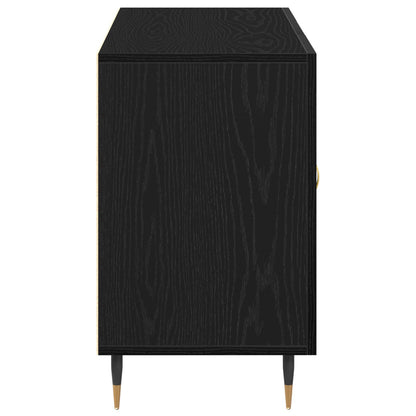 Dressoir Zwart Eiken 100X36X60 Cm Gelaagd Hout