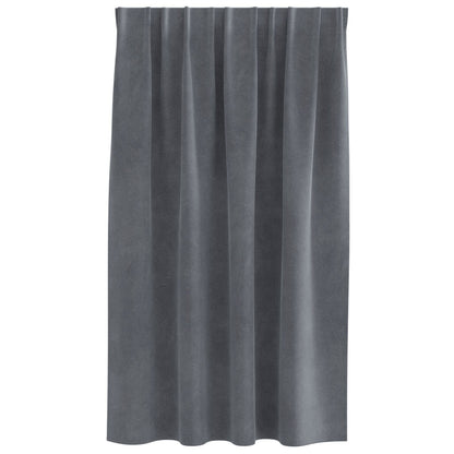 Blackout Gordijnen Met Topband 2 Stuks Velours Super Lichtgrijs 140 x 140 cm met ingenaaide tape