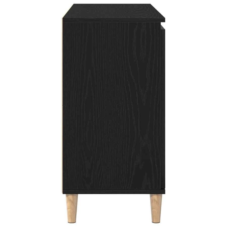 Dressoir Zwart Eiken 101X35X60 Cm Geengineerd Hout