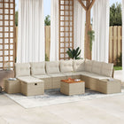 Loungeset poly rotan 8 personen beige met opbergruimte