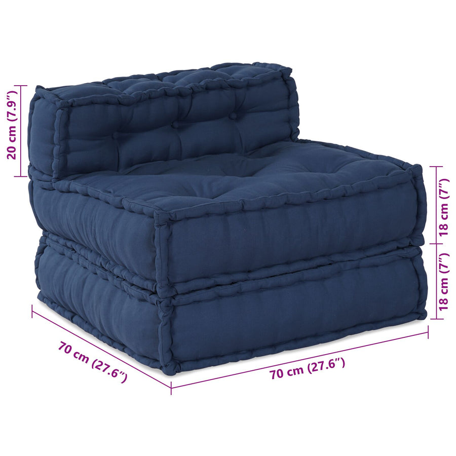 Modulaire Poef 70X70X54 Stof Indigo 70 x 70 x 54 cm Middelste bank