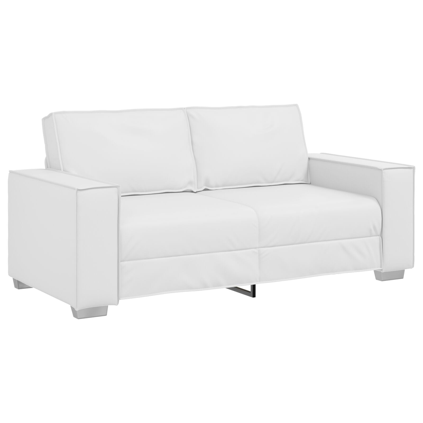 Loveseat Bank Kunstleer Wit 140 cm