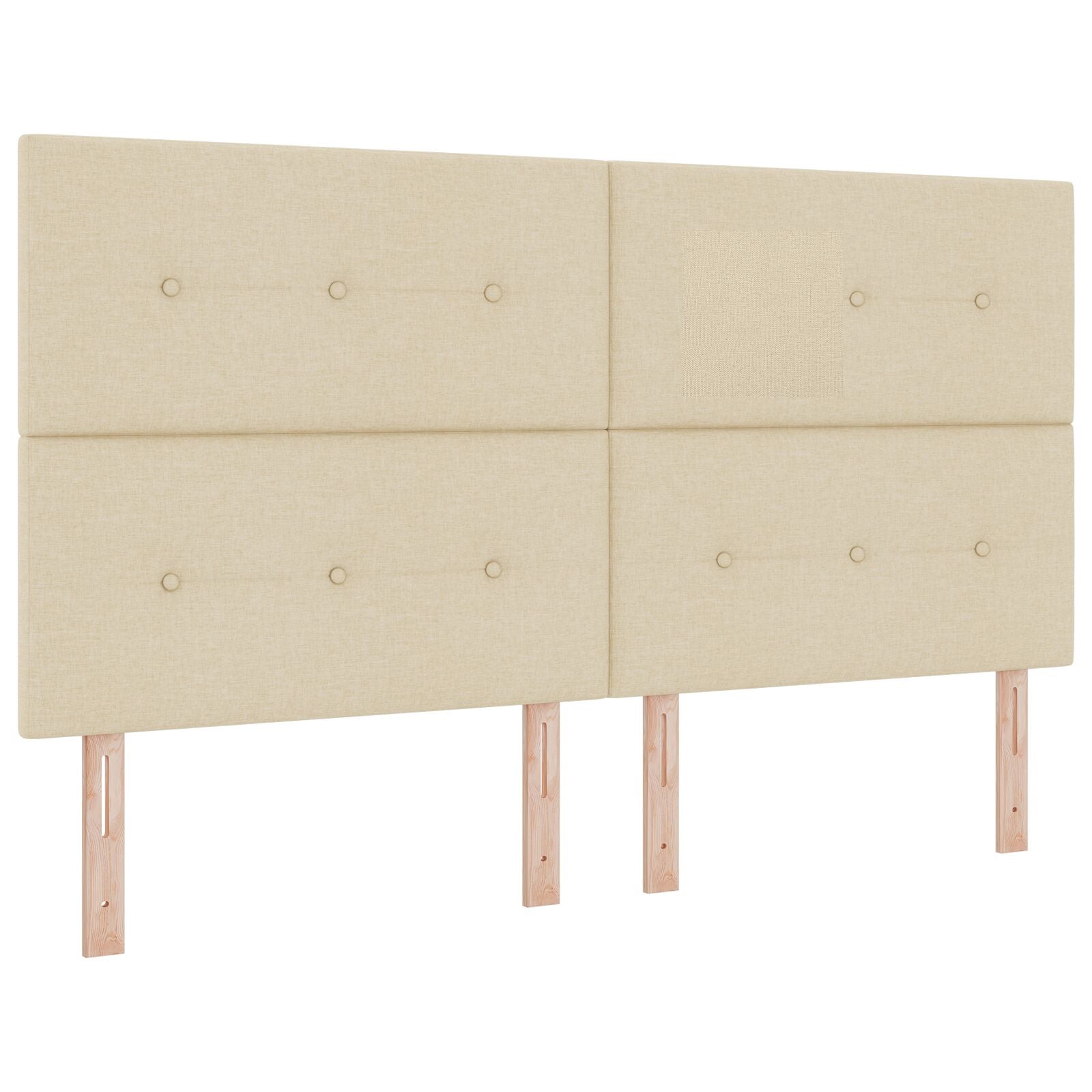 Boxspring Bed Met Matras & Bank Stof Crème 180 x 200 cm Knop tufted
