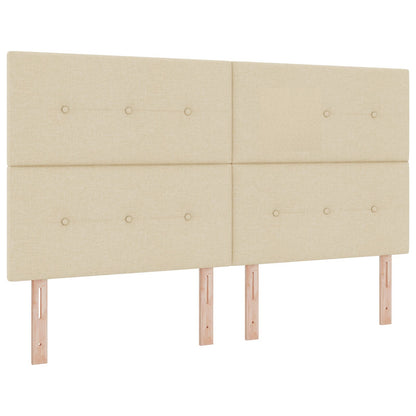 Boxspring Bed Met Matras & Bank Stof Crème 180 x 200 cm Knop tufted