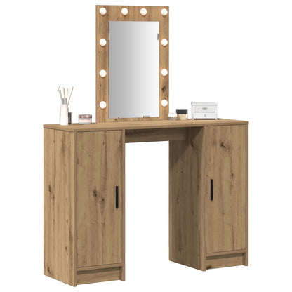 Dressing Tafel Met Led Verlichting 102X33X135 Cm Artisan eiken