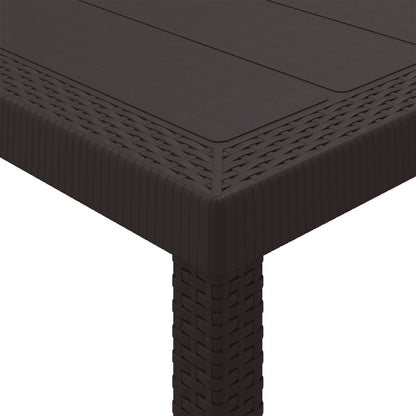 5-Delige Tuin Eettafel Set Met Kussens Bruin Poly Rattan