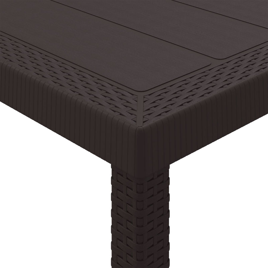 5-Delige Tuin Eettafel Set Met Kussens Bruin Poly Rattan