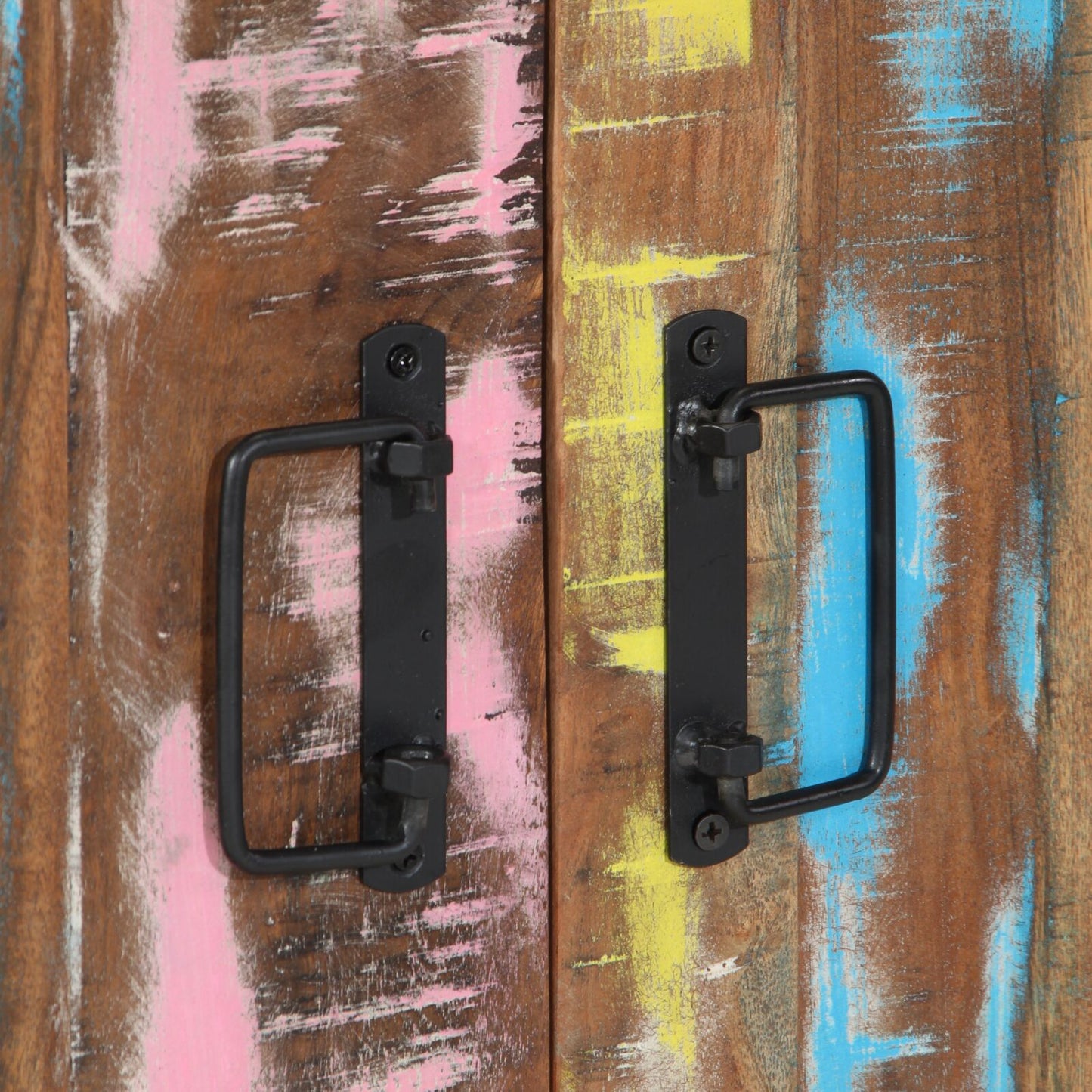Schoenkast Zwart 30X30X40 Cm En Staal Massief gerecycled hout
