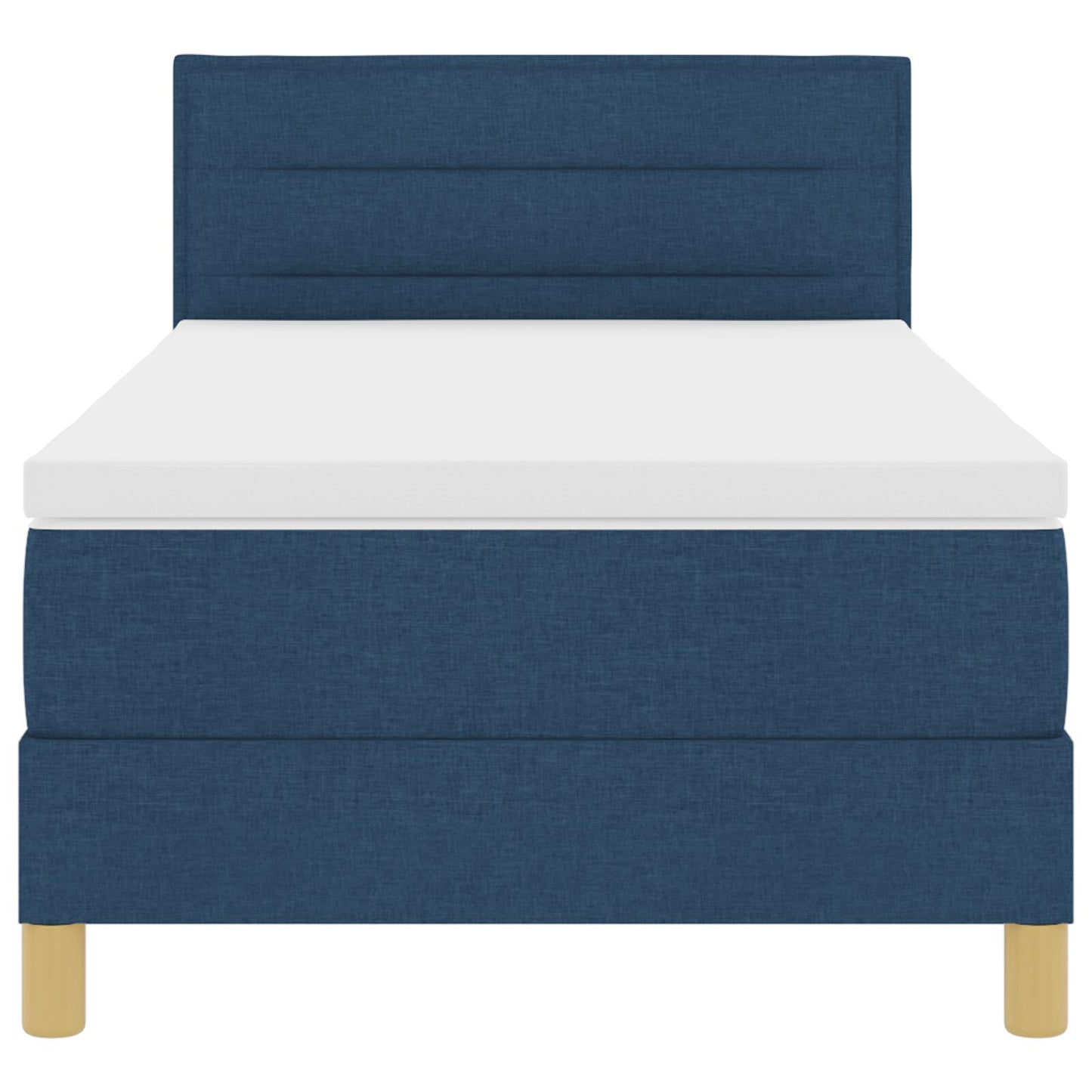 Boxspring Bed Met Matras Stof Blauw 90 x 200 cm Lijnenontwerp