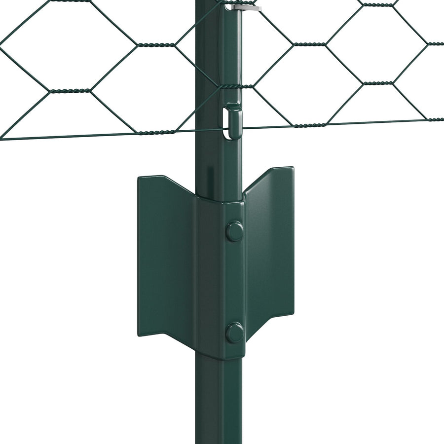 Omheining Posts 11 St U-Kanaal Groen 120 Cm Staal,  Zeshoekige Omheining Groen 0,6X10 M Staal