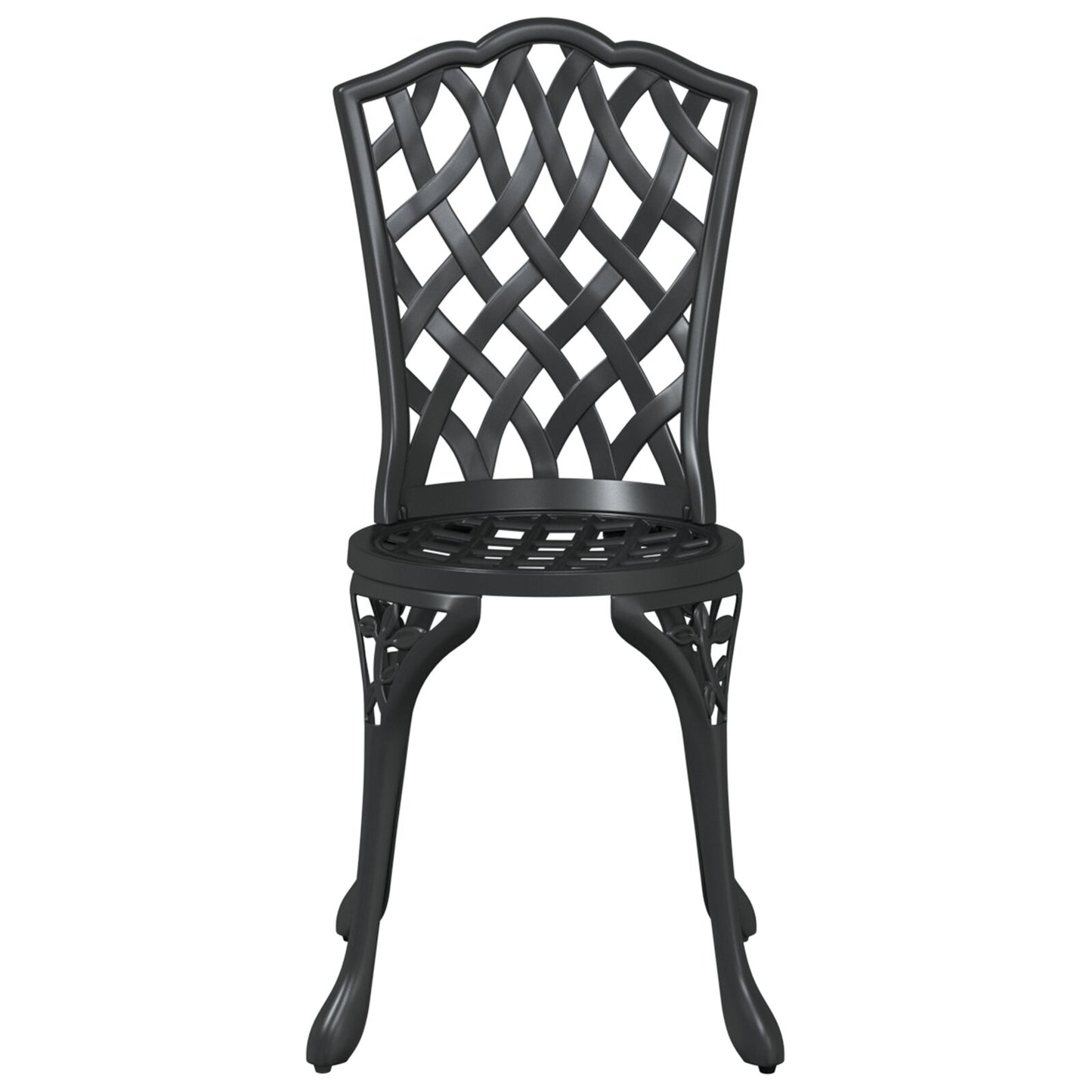3-Delige Tuin Bistro Set In Gietaluminium Zwart