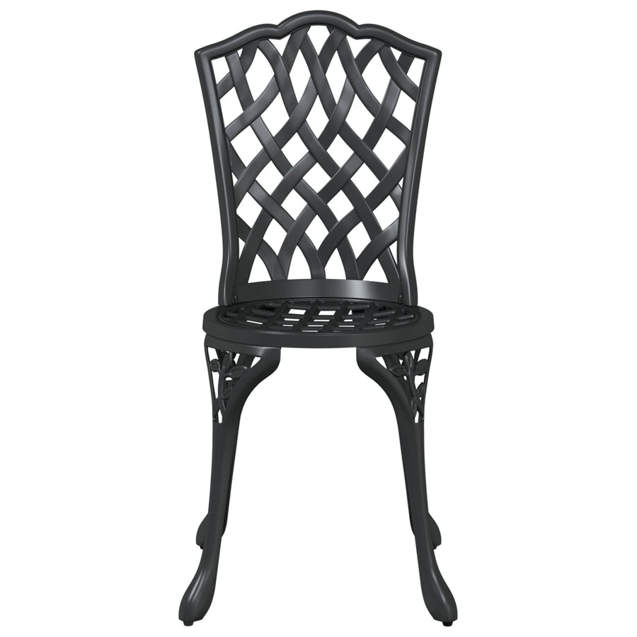 3-Delige Tuin Bistro Set In Gietaluminium Zwart