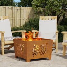 Vuurkorf Vierkant Weerbestendig Staal Weerbestendig staal/Bruin 60 x 60 x 40 cm