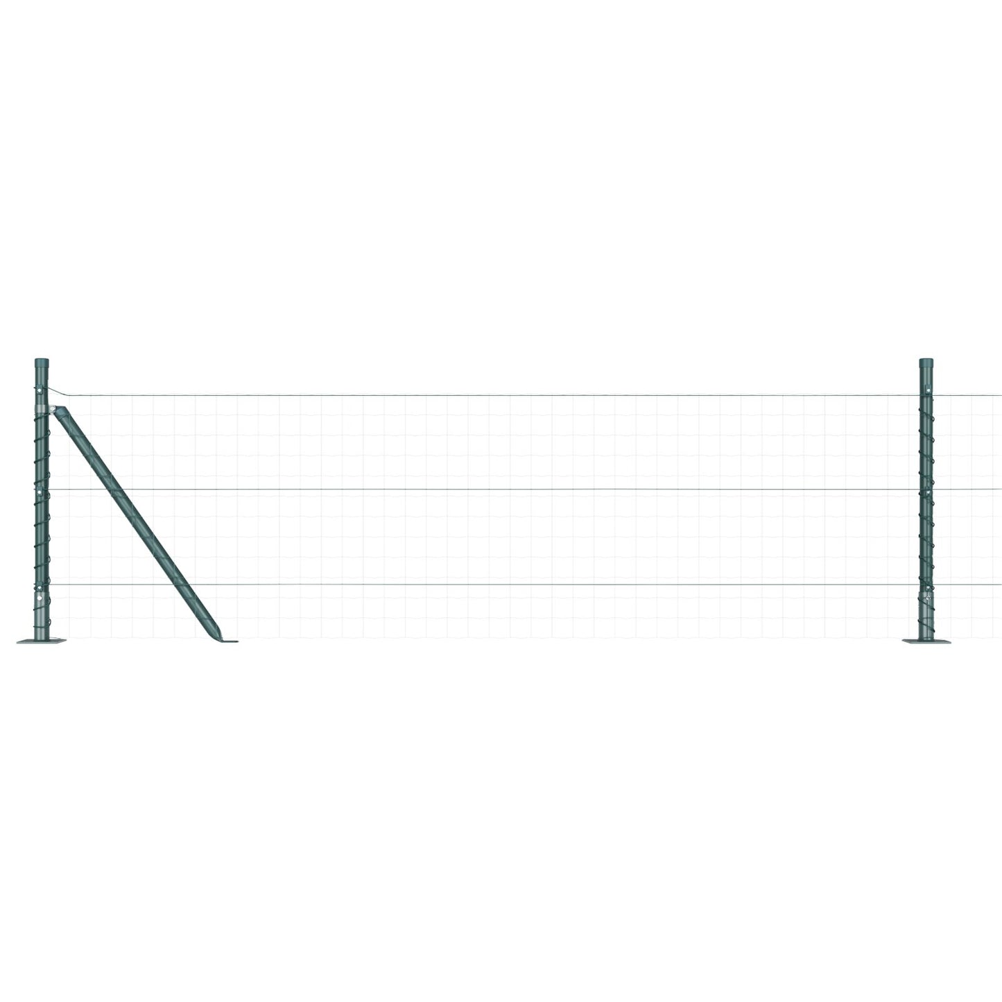 Hekpalen Set Set Van 7 Groen Beton, Metaal 3.2 X 3.2 X 50 Cm