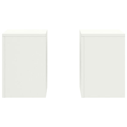 Buiten Plantenstands Pilar 2 Stuks 24X24X35 Cm Staal Wit 2x (35 cm)