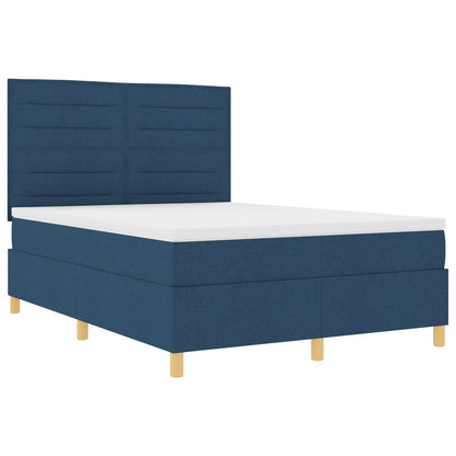 Boxspringbed Met Matras Blauw 140X190 Cm Stof Blauw