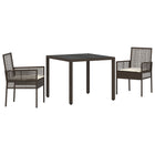 Outdoor Dining Set 3 pcs Brown poly rattan
