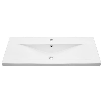 Wastafel Kast Met Ingebouwde Wastafel Zwart Eik Gefabriceerd Hout