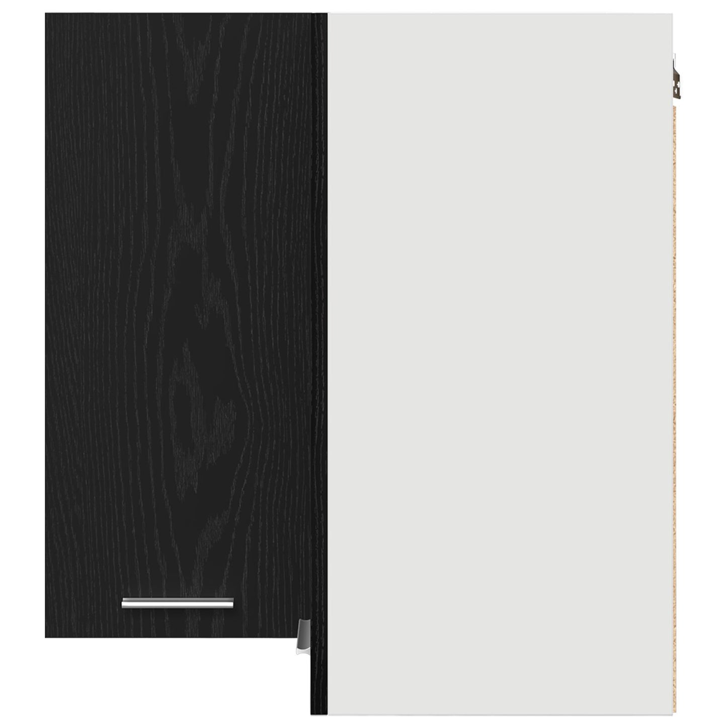 Hangende Hoekkast - Zwart Eiken - 57X57X60 Cm - Gemaakt Van Bewerkt Hout