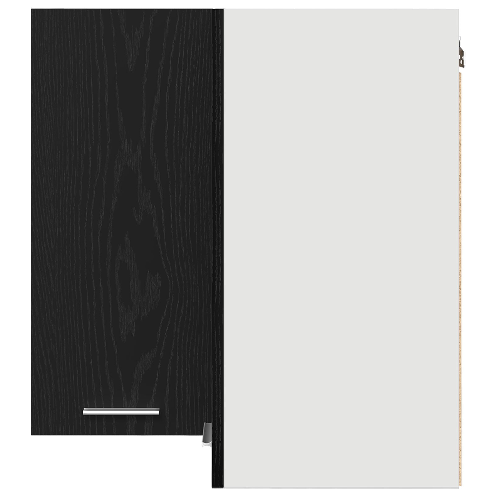 Hangende Hoekkast - Zwart Eiken - 57X57X60 Cm - Gemaakt Van Bewerkt Hout
