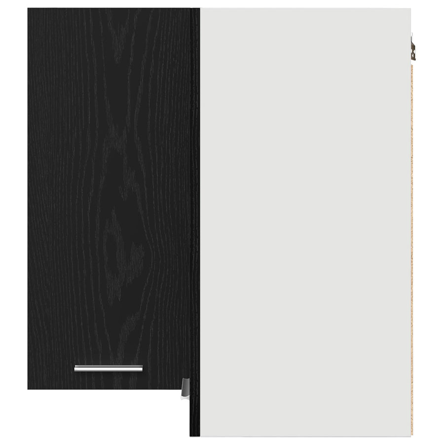 Hangende Hoekkast - Zwart Eiken - 57X57X60 Cm - Gemaakt Van Bewerkt Hout