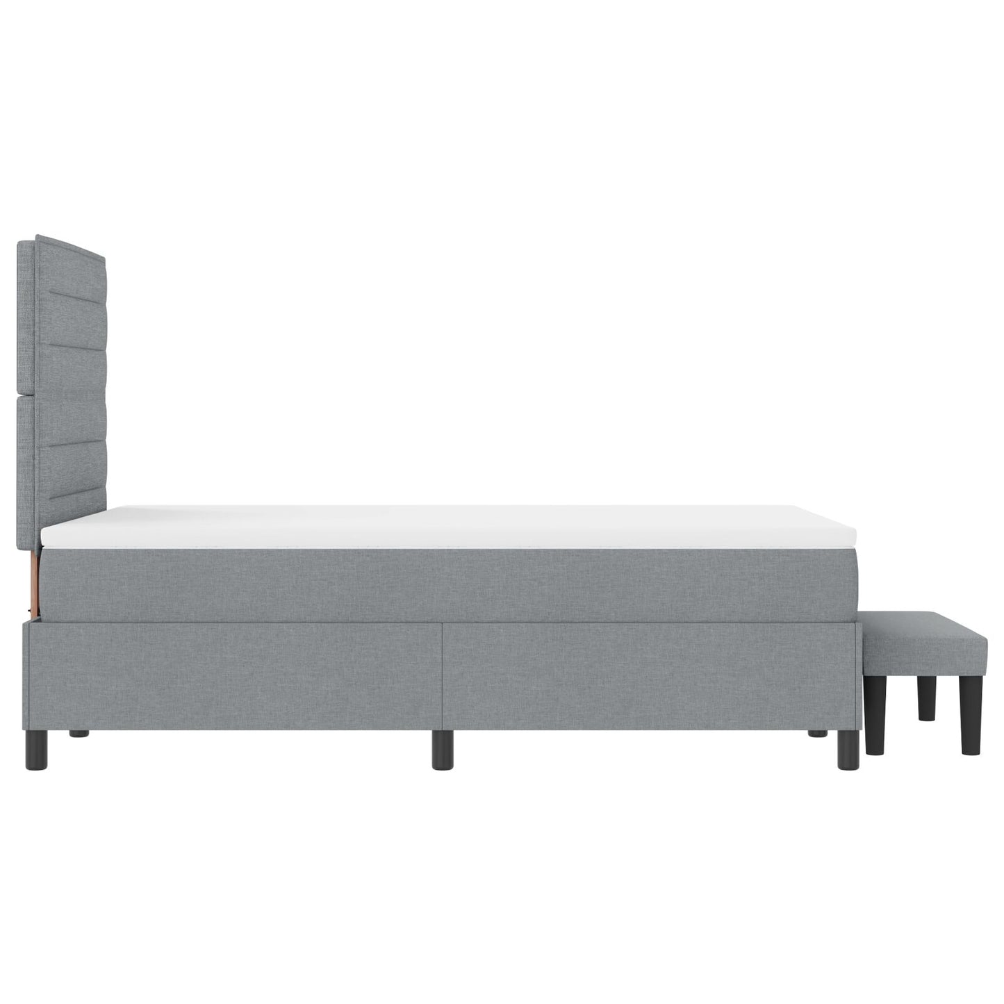 Boxspring Bed Met Matras & Bank Lichtgrijs 120X190 Cm Stof Blauw