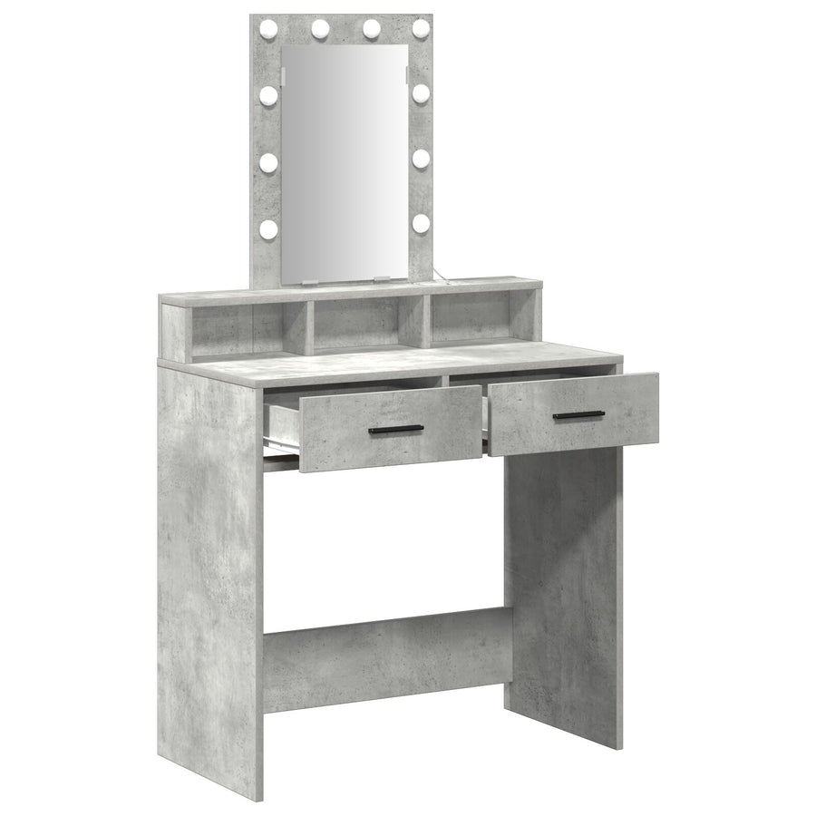 Kaptafel Met Led-Verlichting Beton grijs 79 x 41 x 140 cm