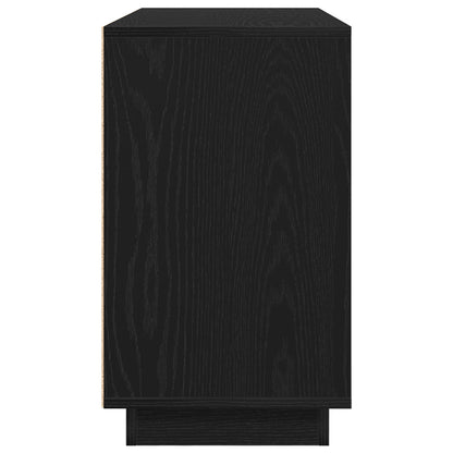 Zijtafel Zwart Eiken 102X35X60 Cm Bewerkt Hout
