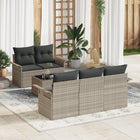 Rattan sofa set with cushions 6 pcs Light grey poly rattan