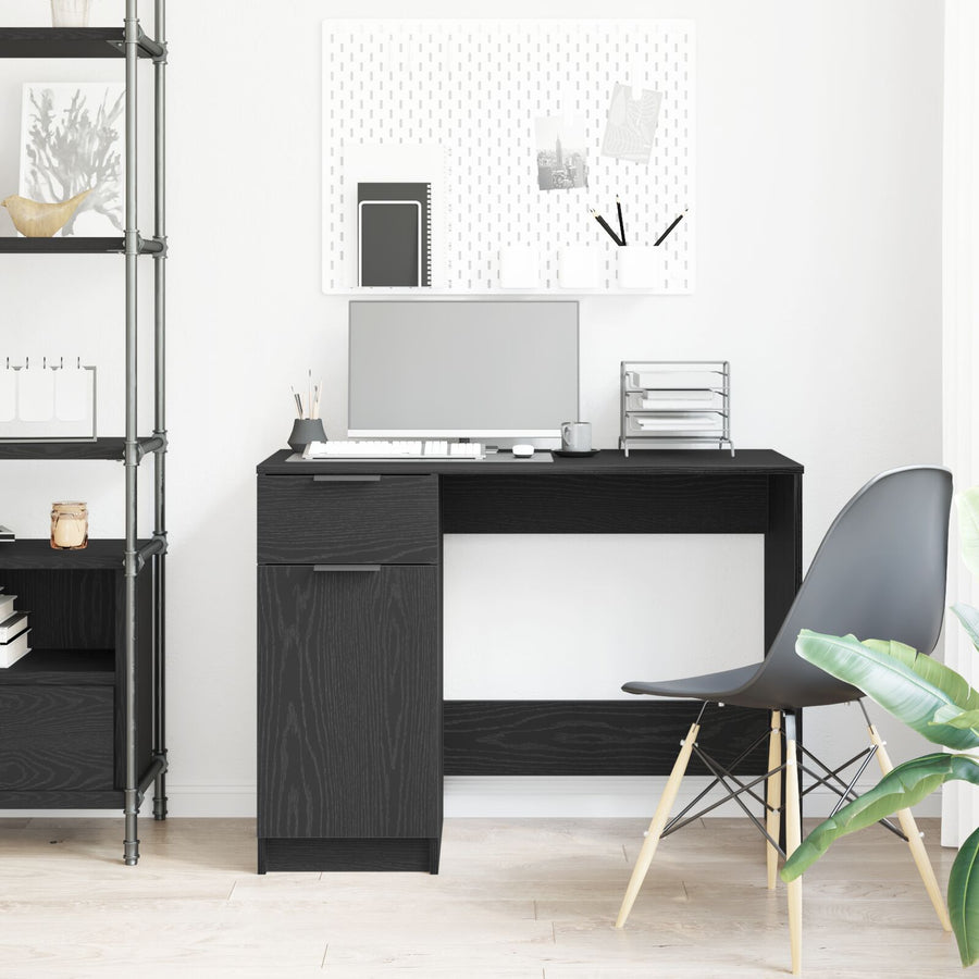 Zwarte Eiken Bureau - 100X50X75 Cm - Gemaakt Van Bewerkt Hout