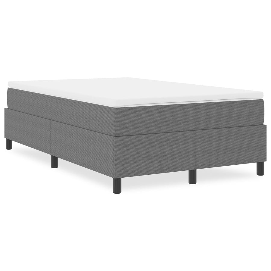 Boxspring Bed Corduroy Stof Lichtgrijs 120 x 200 cm