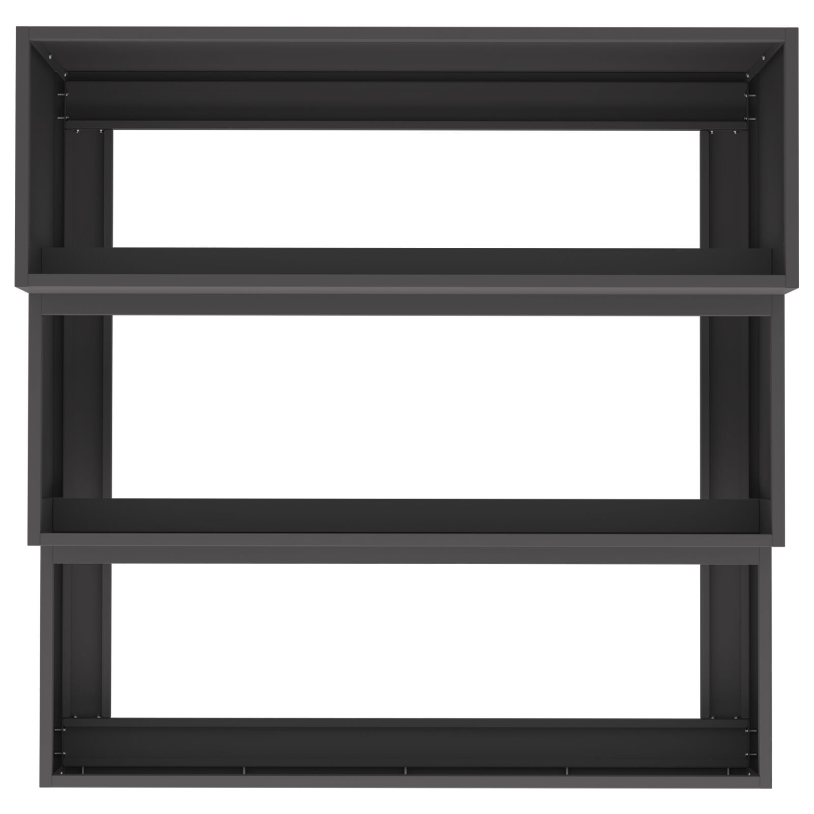 Tuinplanter 3-Laags Staal 90 x 90 x 35 cm Zwart