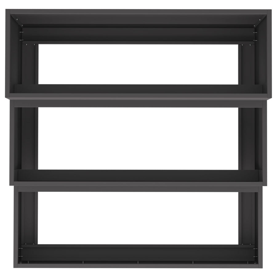Tuinplanter 3-Laags Staal 90 x 90 x 35 cm Zwart