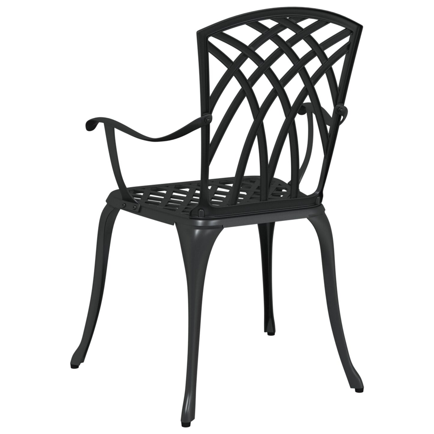 Tuinstoelen 2 Stuks Gietaluin Zwart