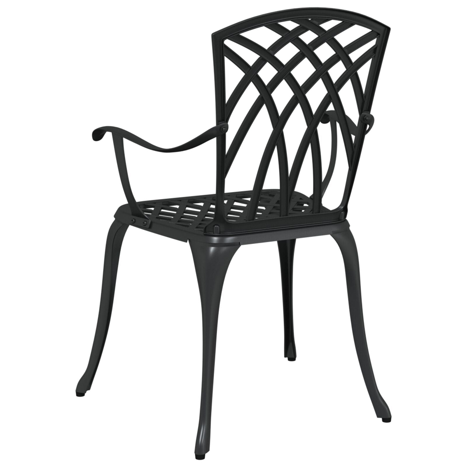 Tuinstoelen 2 Stuks Gietaluin Zwart