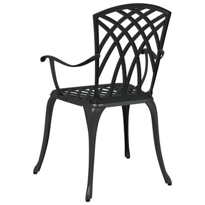 Tuinstoelen 2 Stuks Gietaluin Zwart