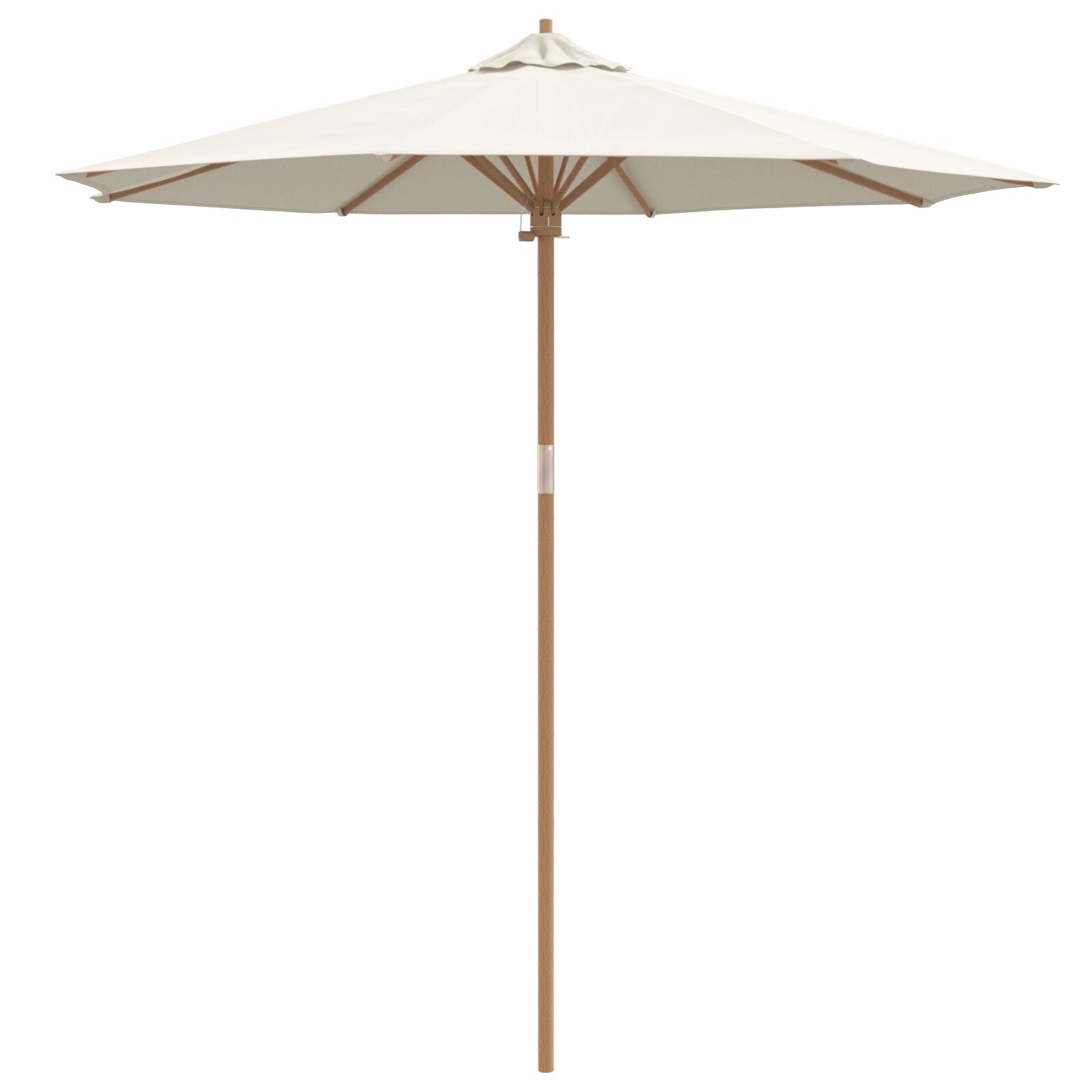 Tuinparasol 240X260 Cm Bamboe 240 x 240 x 260 cm Crème wit