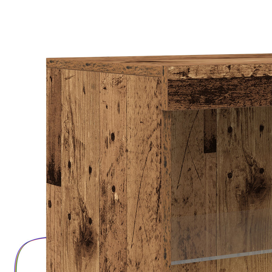 Dressoir Met Led-Verlichting Oud Hout 60X37X100 Cm Oude hout