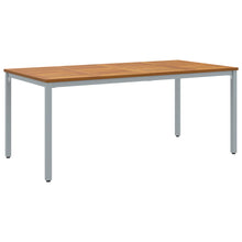 Tuin Tafel Massief Acaciahout En Metaal 180 x 90 x 75 cm Natuurlijk en grijs