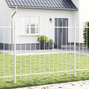 Tuinhek 2 stuks 170x165 cm wit gepoedercoat staal