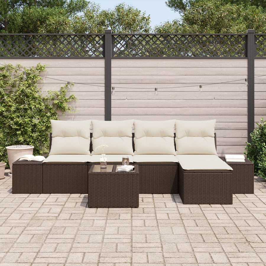 5-Delige Tuin Sofa Set Met Kussens Grijs Poly Rattan