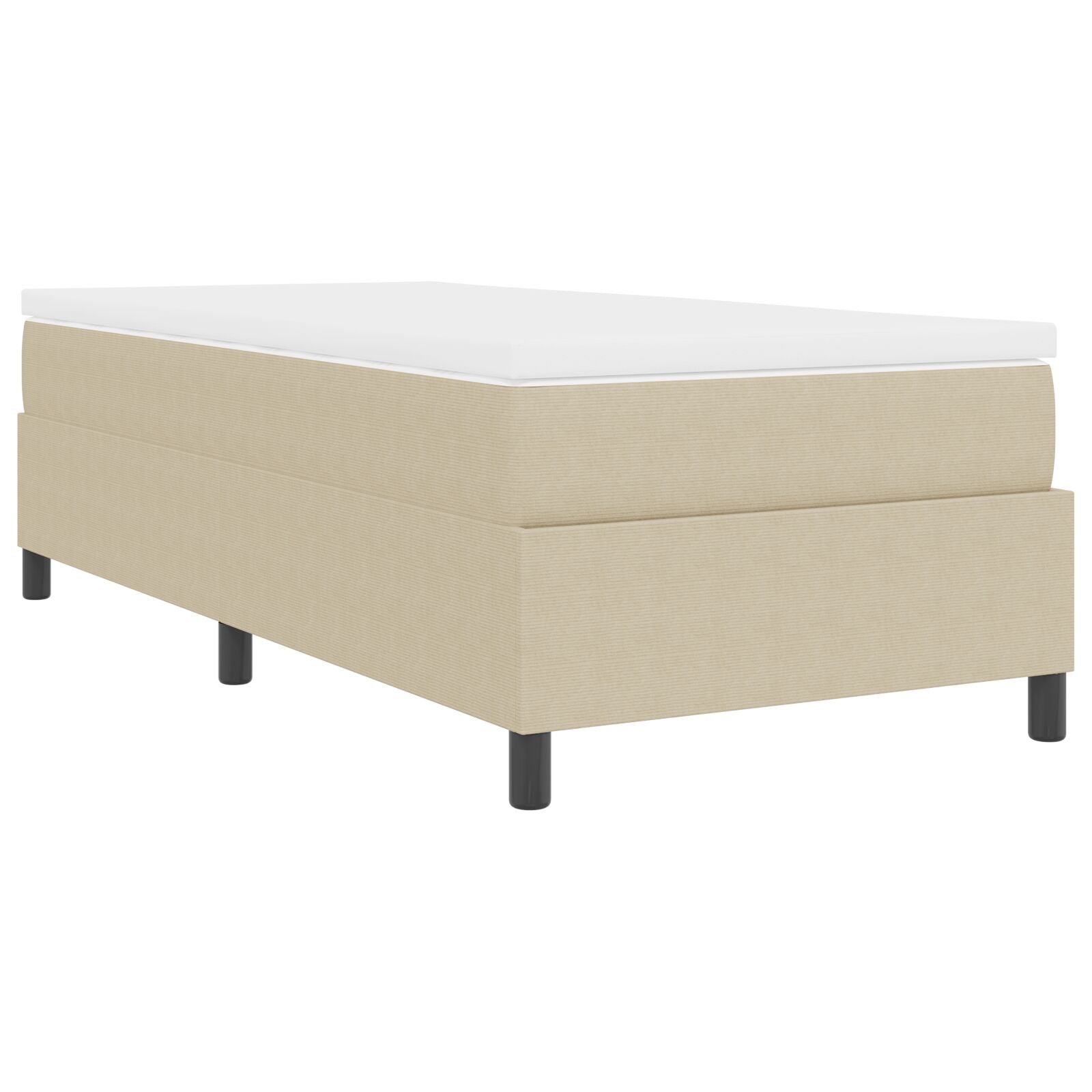 Boxspringbed Met Matras Beige, Wit Corduroy Stof 100 X 200 Cm Bed