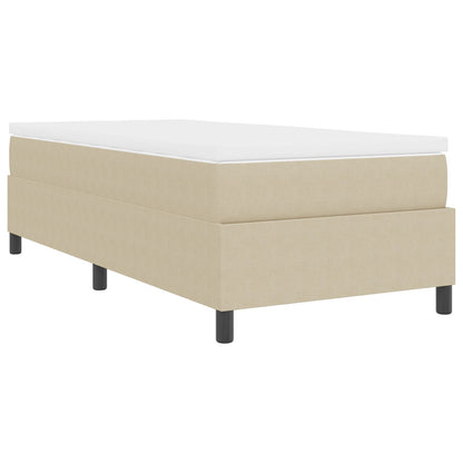 Boxspringbed Met Matras Beige, Wit Corduroy Stof 100 X 200 Cm Bed