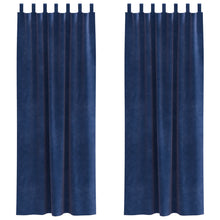 Blackout Gordijnen Met Hanglussen 2 Stuks E Fluweel Donkerblauw 140 x 245 cm met lussen