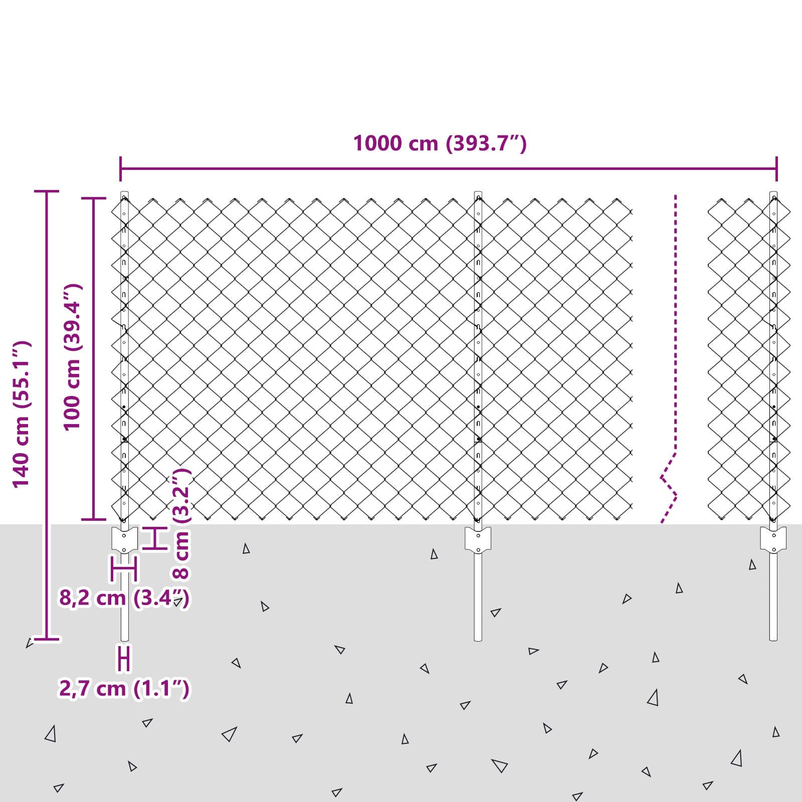 Kettinglink Hek Met 10 U Palen Groen 1X10 M Staal